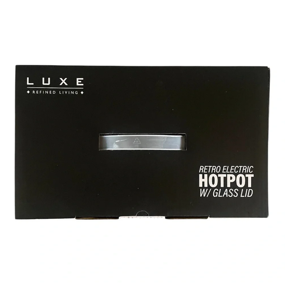 Luxe Black Electric Hotpot with Glass Lid 1.5L.
